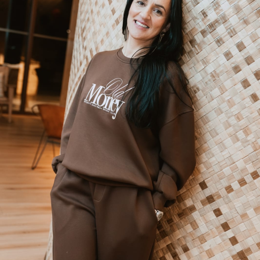 Calça desportiva castanha