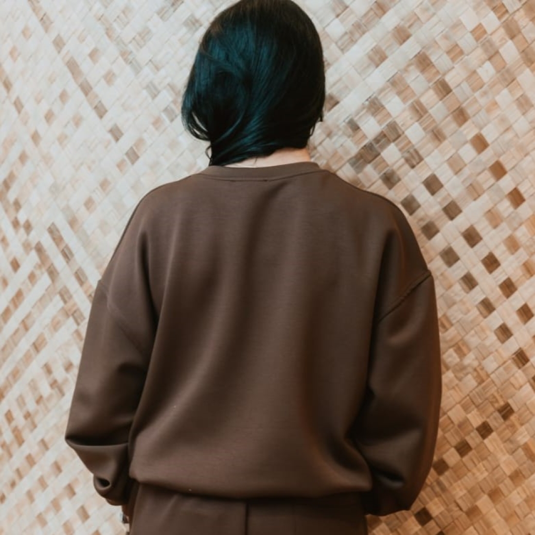 Sweat desportiva castanha