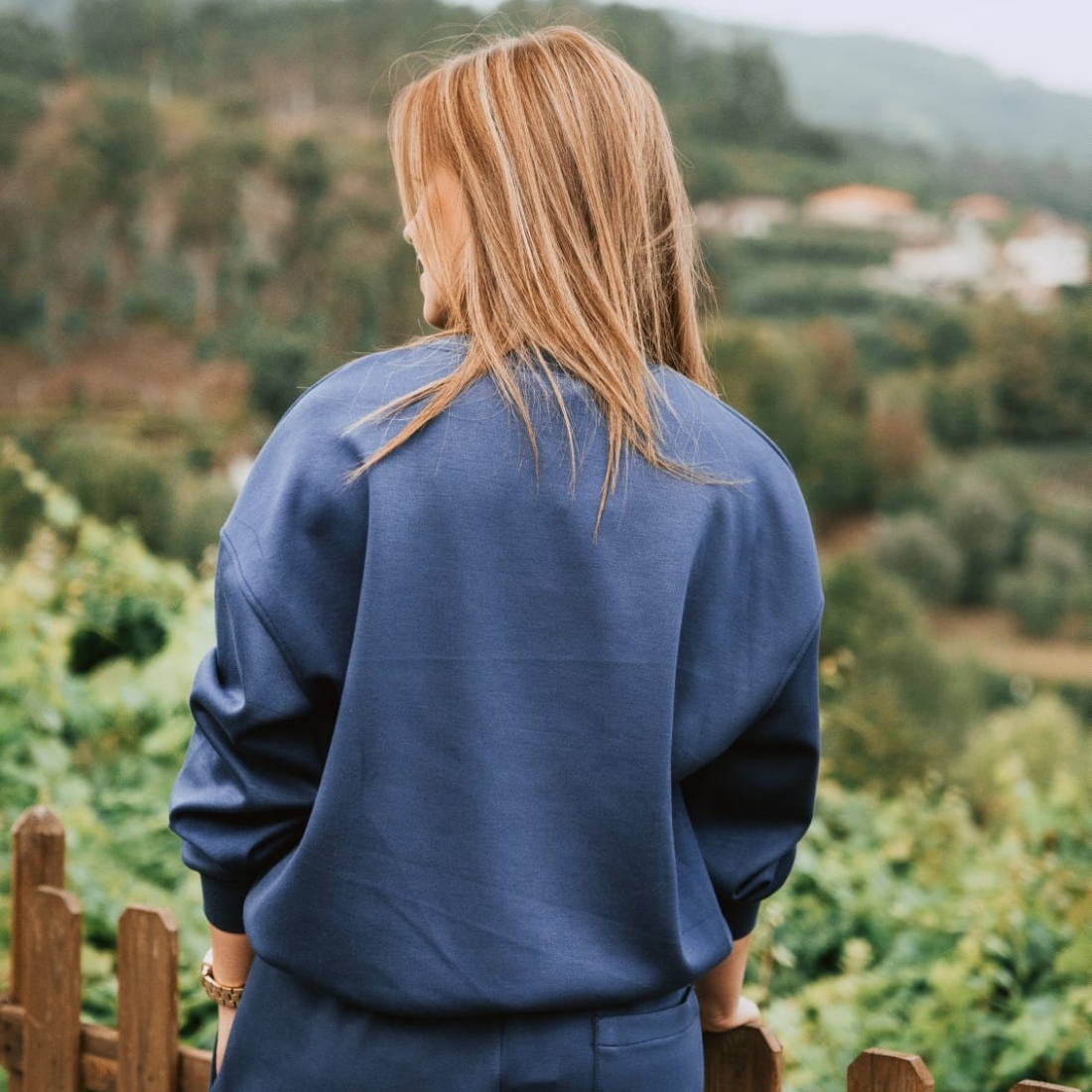 Sweat desportiva azul