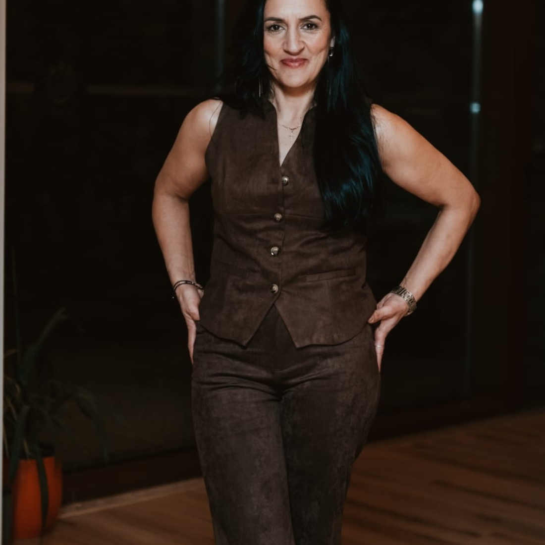 Look colete + calça