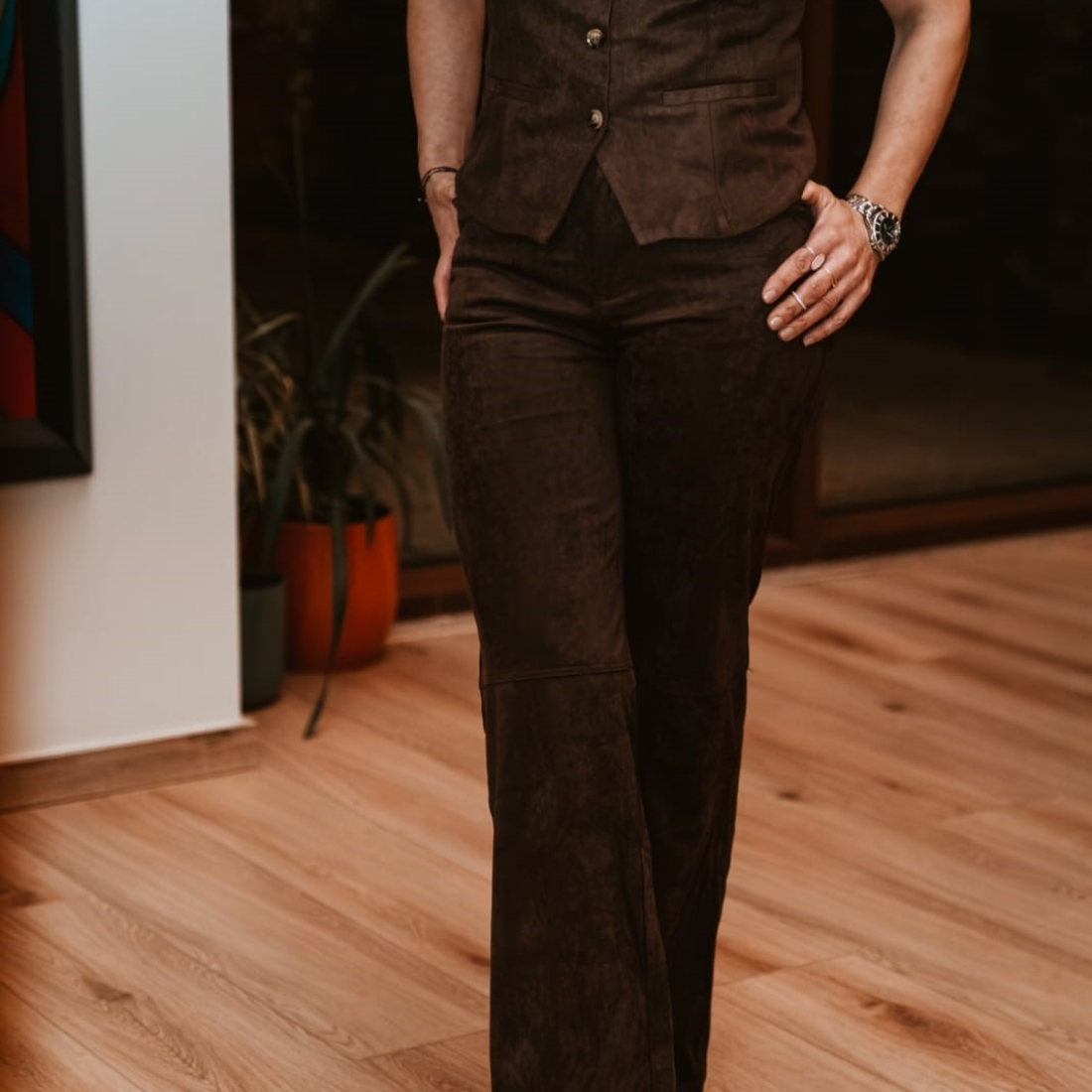 Look colete + calça