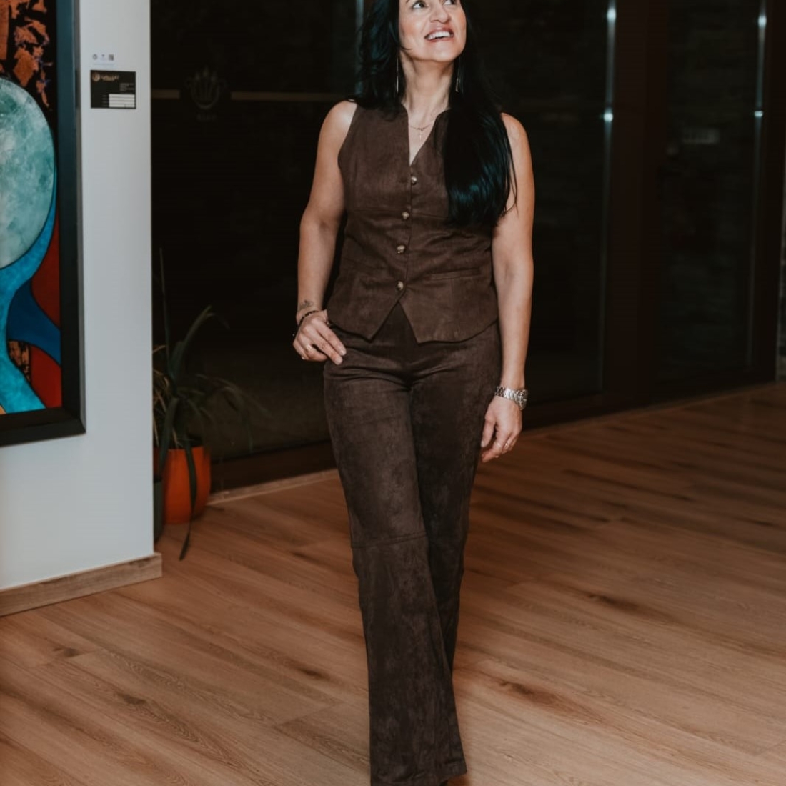 Look colete + calça