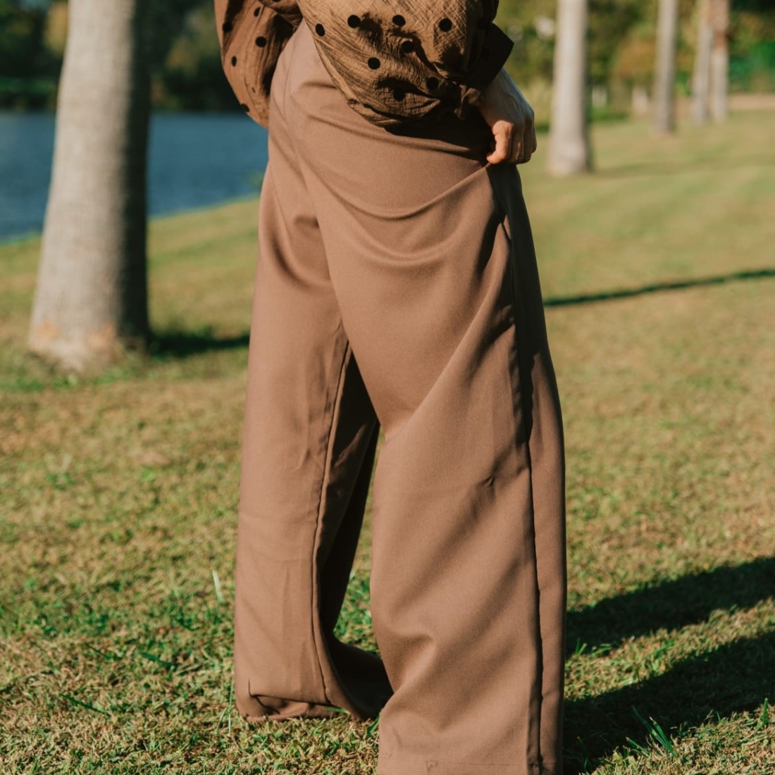 Calça castanha