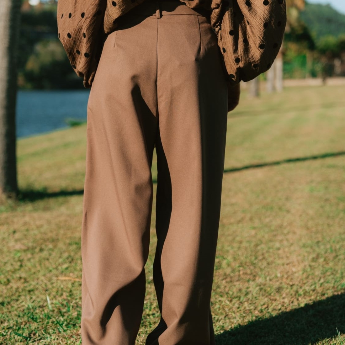 Calça castanha