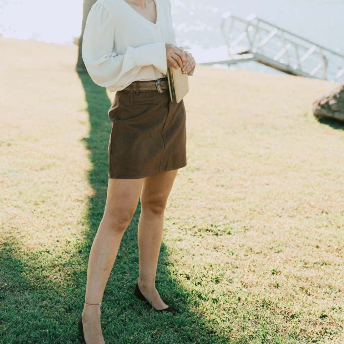 Saia em pele de pêssego