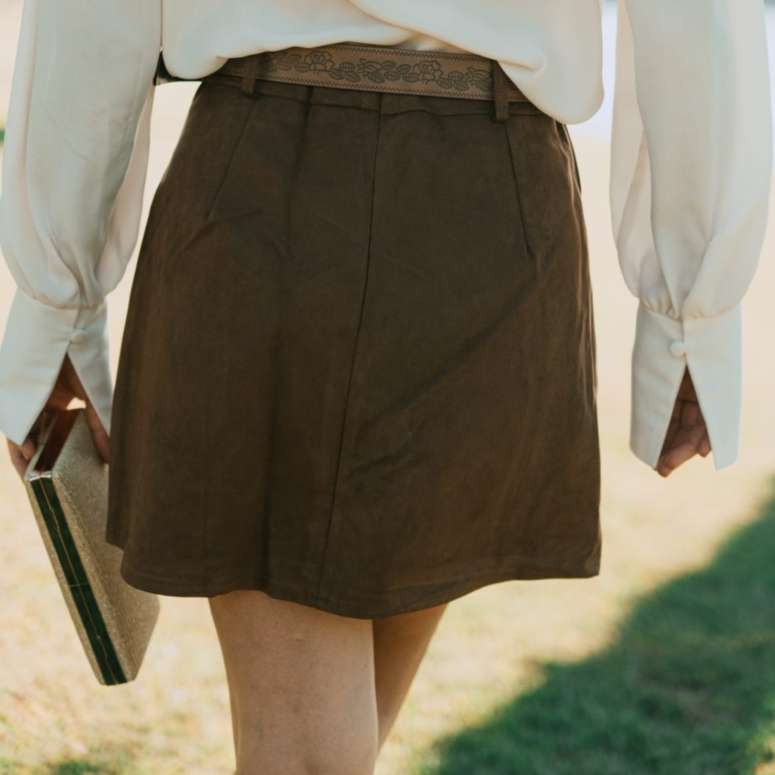 Saia em pele de pêssego